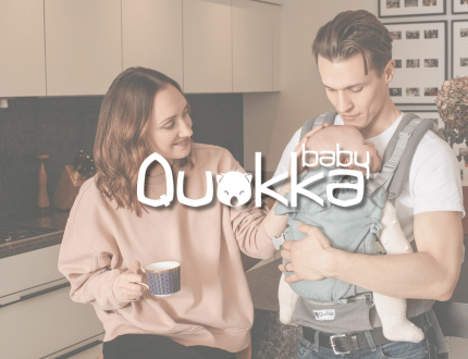 mochila portabebes de algod&oacute;n org&aacute;nico Quokkababy e carrier